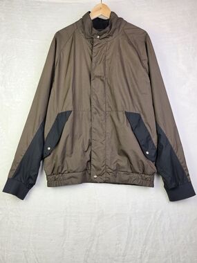 FootJoy DryJoys Men's Golf Jacket Size L Houndstooth Brown Black Zip Wind
